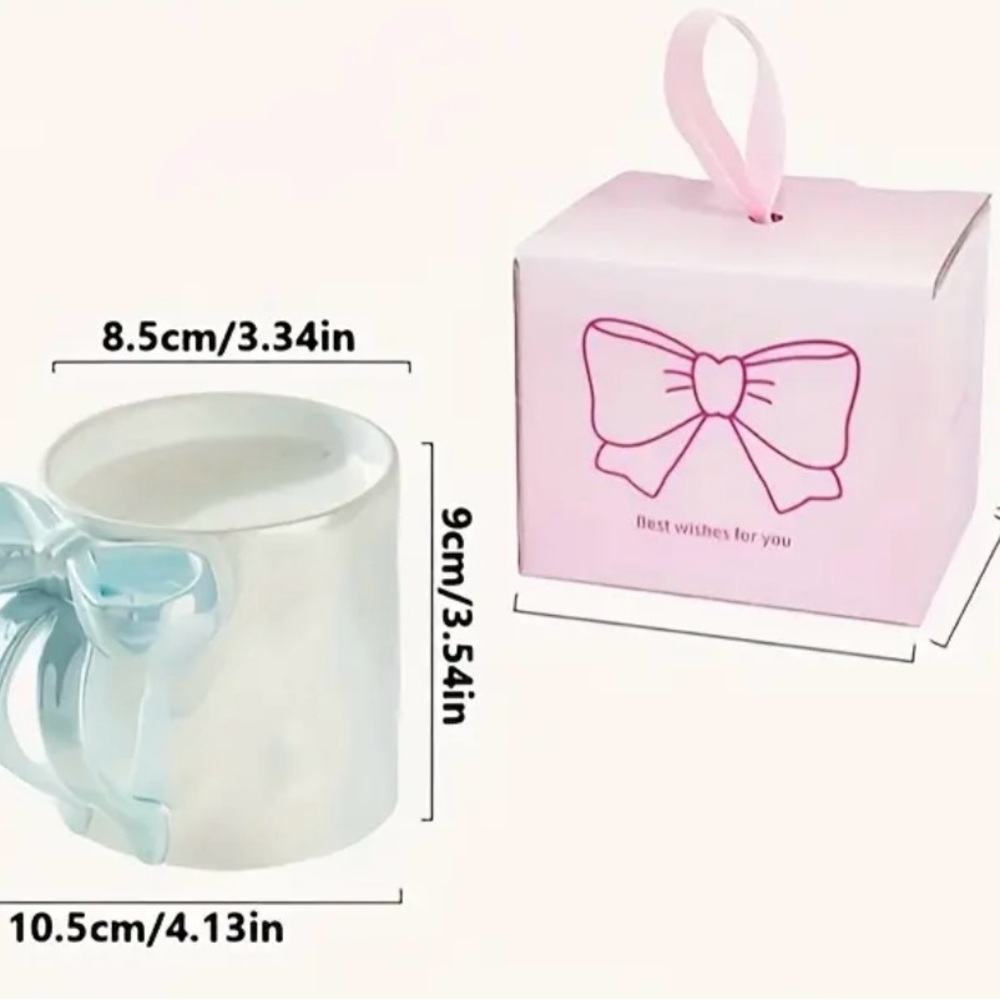 Pink Bow Ceramic set of 2 Cups. - Picture 7 of 7